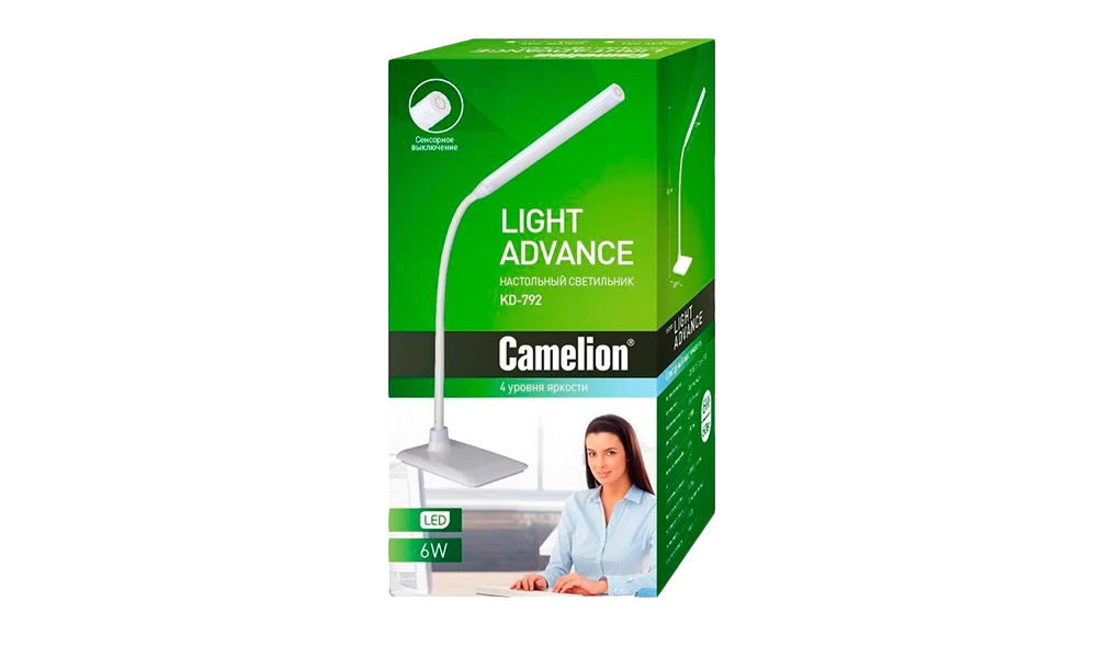 Настольная лампа Camelion KD-792 C01 white 12488 block specification img 3