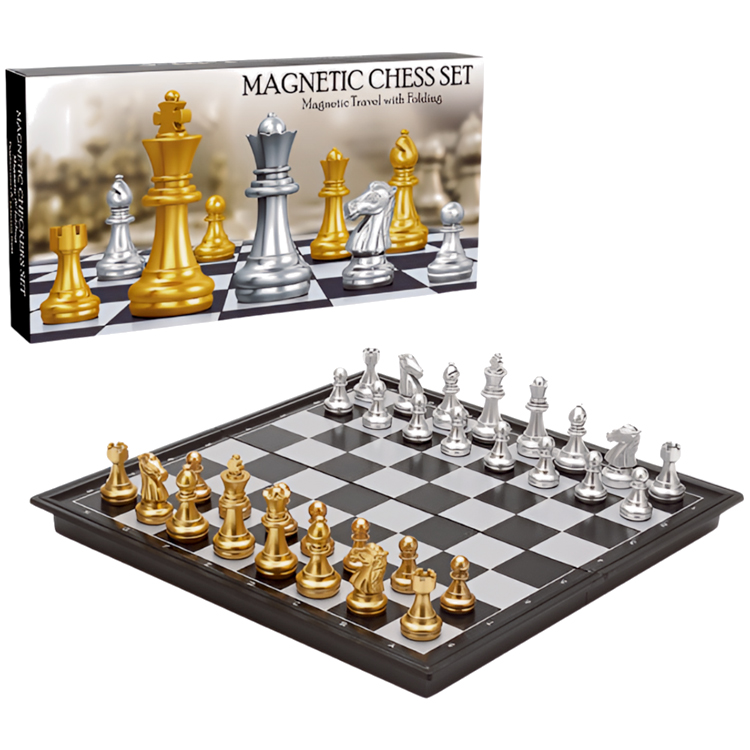 Joc de masa sah Sport Sah magnetic cu design auriu si argintiu photo 1