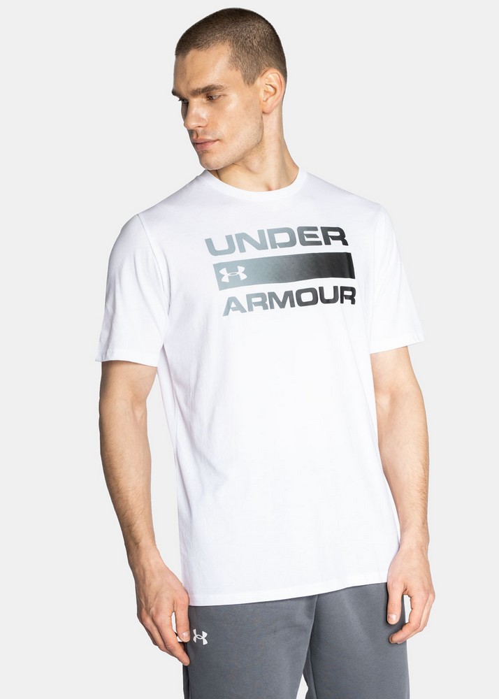 Tricou bărbătesc Under Armour UA M TEAM ISSUE WORDMARK SS S Alb photo 3