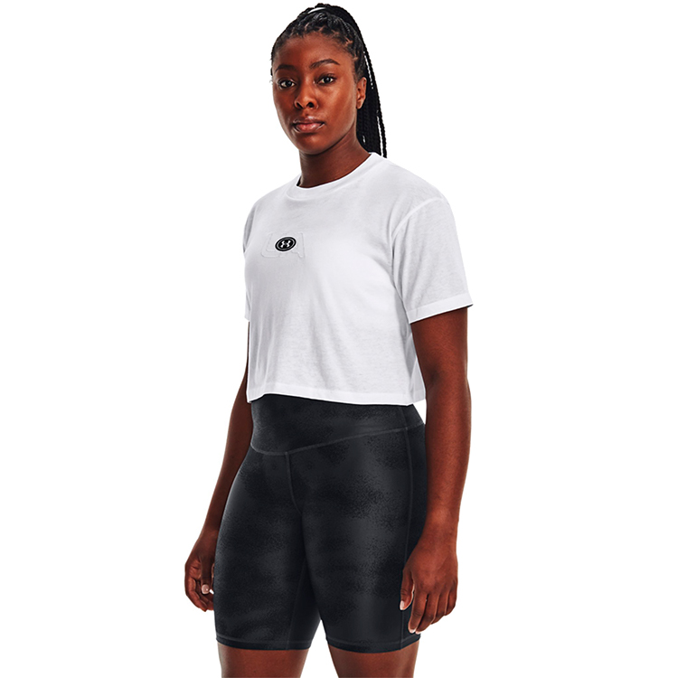 Tricou Under Armour UA W BRANDED LOGO CROP SS / Femei / M / Alb photo 2