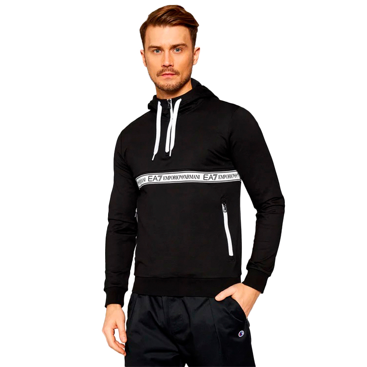 Hanorac pt bărbați EA7 EMPORIO ARMANI SWEATSHIRT EA7 S Negru photo 3