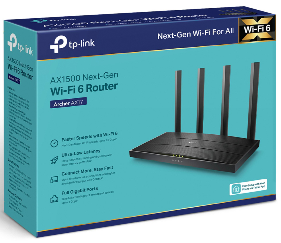 Роутер TP-Link Archer AX17 AX1500 Gigabit photo 6