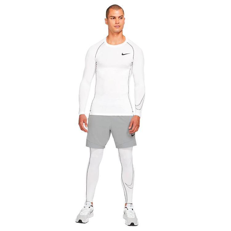 Hanorac pt bărbați Nike M NP DF TIGHT TOP LS 2XL Alb photo 3