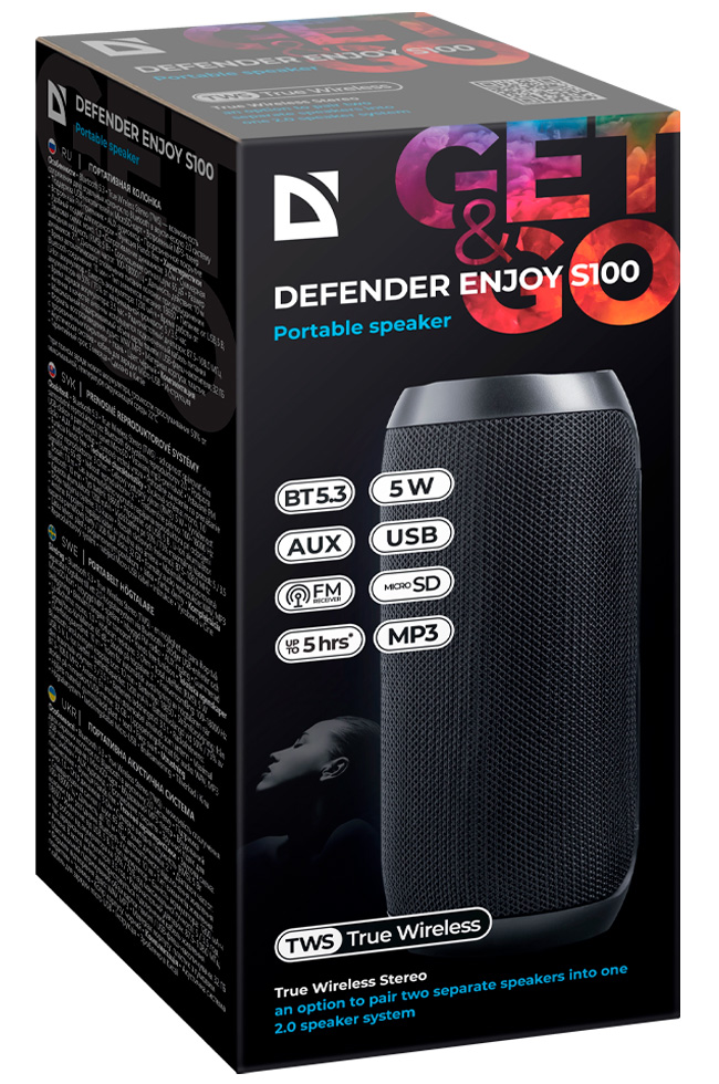 Boxa portabila Defender Enjoy S100 Negru photo 4