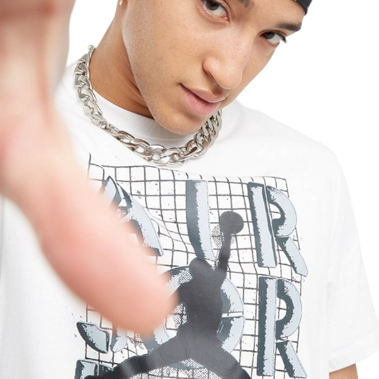 Tricou bărbătesc Nike M J BRAND JM STACK SS CREW XS Alb photo 3