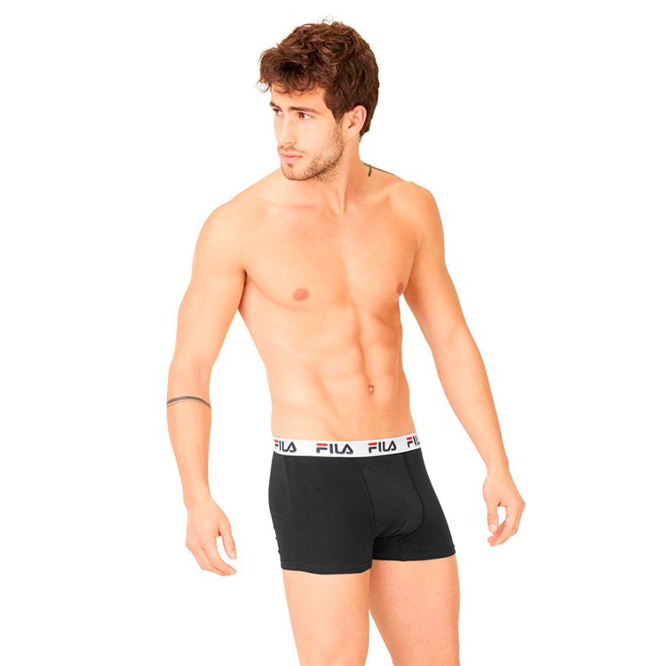 Boxeri Fila UW MAN BOXER 2 PACK ELASTIC WITH LOGO L Negru Barbati photo 1