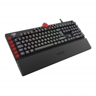 AOC AGK700-RED RGB Mechanical Gaming Keyboard (RU), Mechanical keys (CHERRY MX Red key switch), Backlight (RGB), 100% anti-ghosting, USB Hub: 1 x USB, Ultra-portable design, Solid-aluminium frame, Magnetic Leather Wrist Rest, USB thumbnav 4