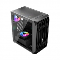 Carcasa Gaming 1STPLAYER AY7 / no PSU / Side-Window / 3x120mm / ATX / Black thumbnav 1
