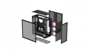 Carcasa DEEPCOOL MORPEUS / w/oPSU / Side panel / E-ATX / Black thumbnav 10
