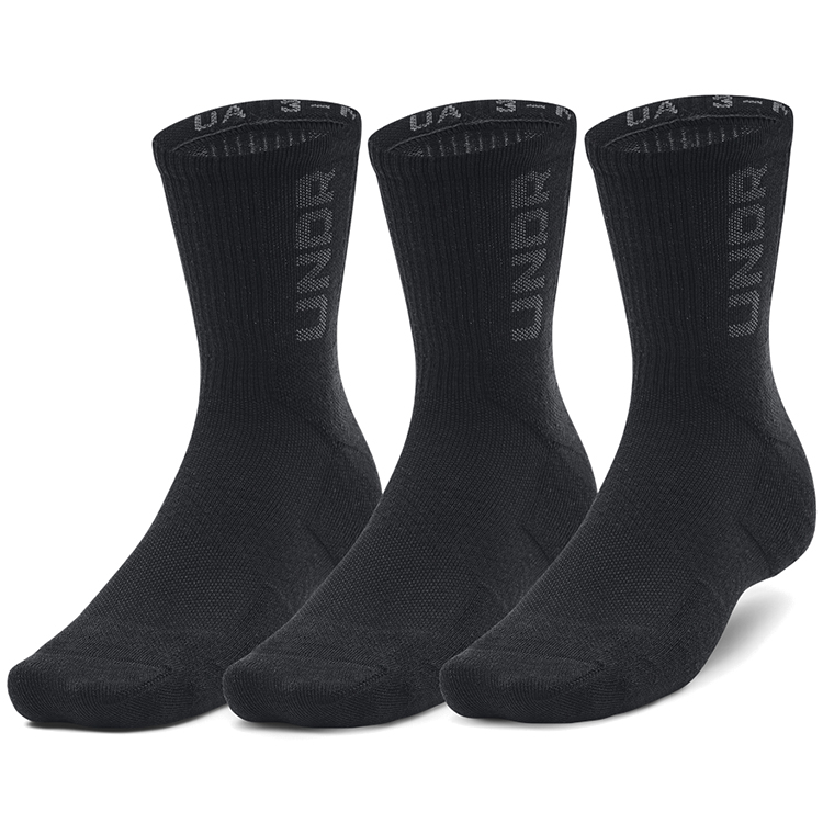 Носки Унисекс Under Armour UA 3-Maker 3pk Mid-Crew L Черный photo 1