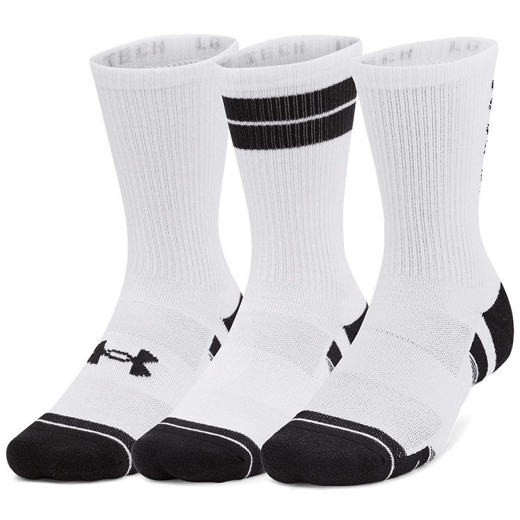 Носки Унисекс Under Armour UA Perf Tech Nov 3pk Crew L Белый photo 1