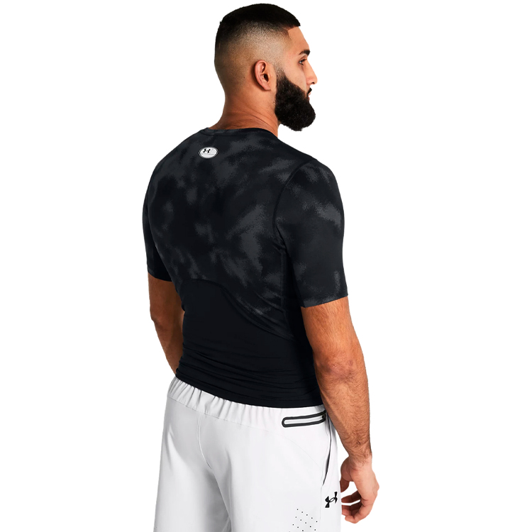 Tricou bărbătesc Under Armour UA HG Armour Printed L Negru-gri photo 3