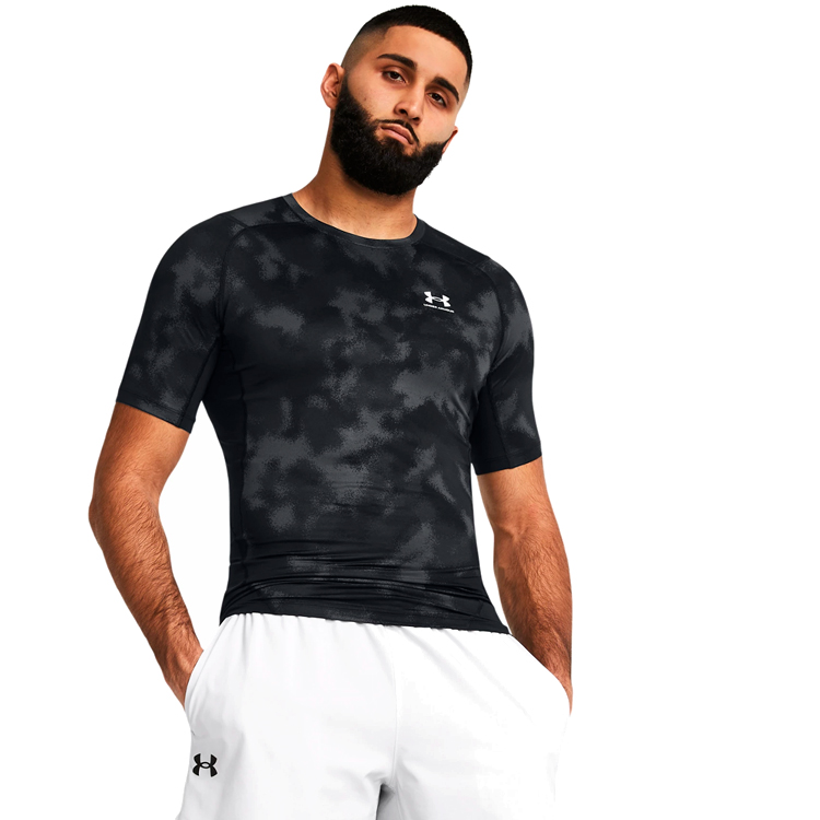 Tricou bărbătesc Under Armour UA HG Armour Printed L Negru-gri photo 4