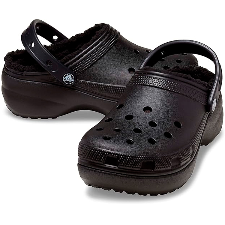 Slapi Crocs Classic Platform Lined Clog W pt Femei / 34-35 / Negru photo 2