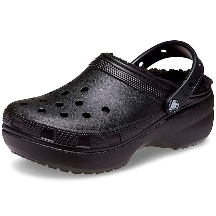 Slapi Crocs Classic Platform Lined Clog W pt Femei / 34-35 / Negru photo 5