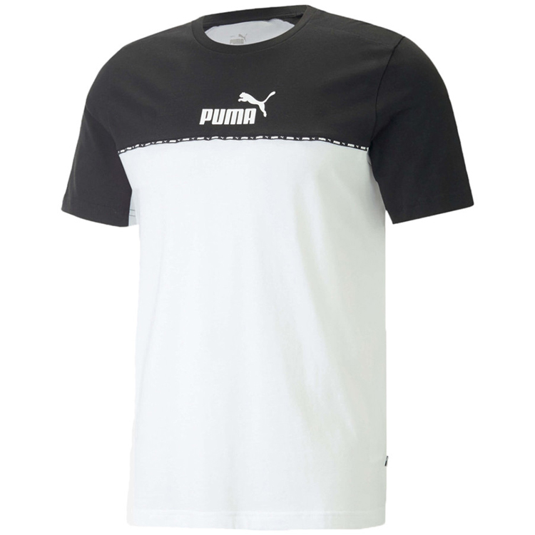 Tricou bărbătesc Puma ESS BLOCK x TAPE Tee S Negru-alb photo 1 Tricou bărbătesc Puma ESS BLOCK x TAPE Tee S Negru-alb photo 1