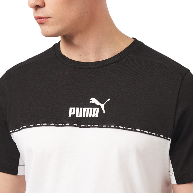 Tricou bărbătesc Puma ESS BLOCK x TAPE Tee S Negru-alb photo 2