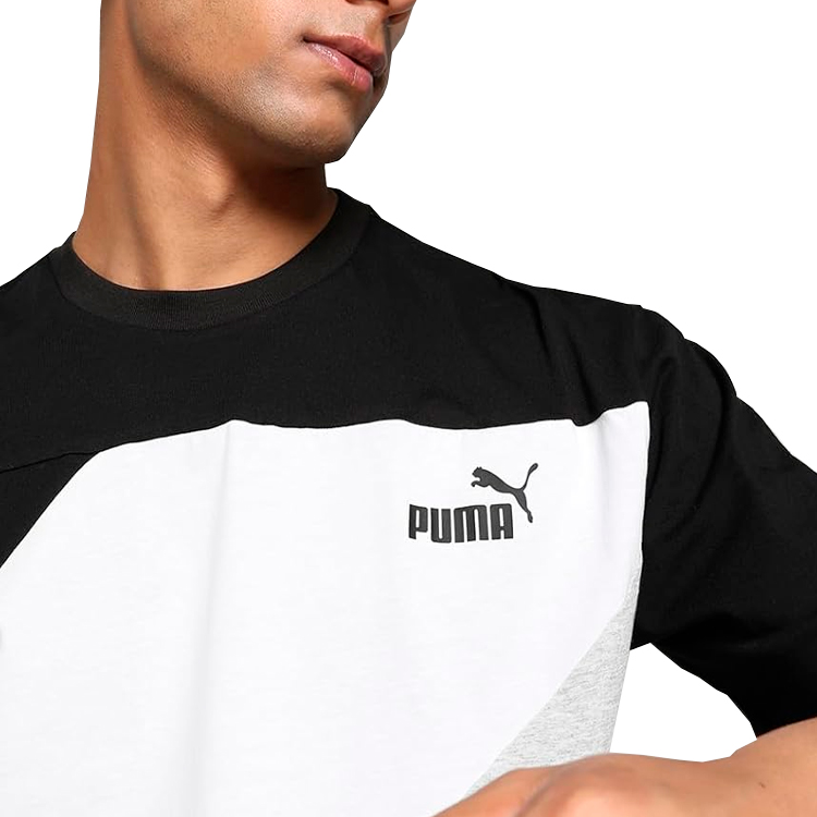 Tricou bărbătesc Puma POWER Colorblock Tee S Negru-alb photo 3