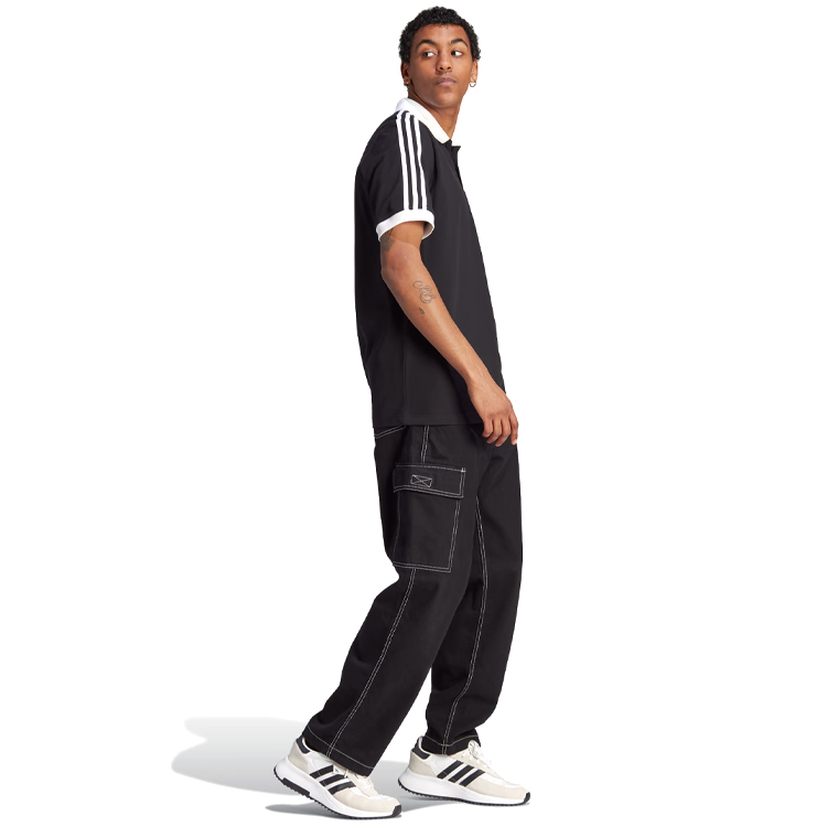 Мужские Поло Adidas 3-STRIPE POLO S Черный photo 2