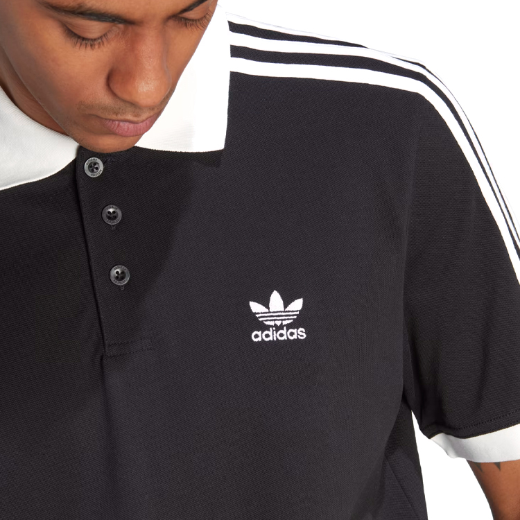 Мужские Поло Adidas 3-STRIPE POLO S Черный photo 3