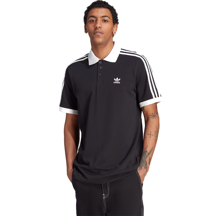 Мужские Поло Adidas 3-STRIPE POLO S Черный photo 5