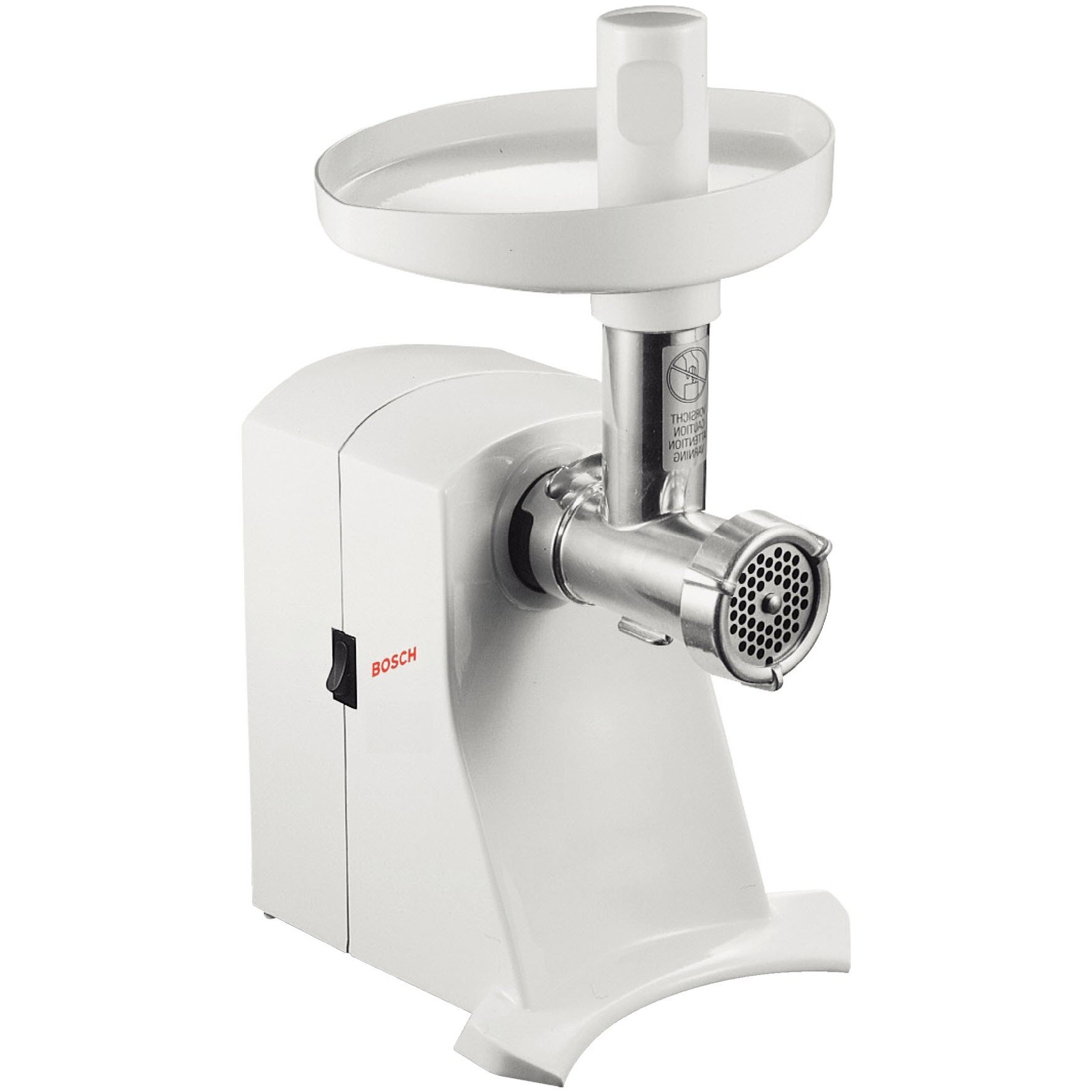 Tocator carne cu cilindru rotativ Bosch MFW1501, 1.5 kg/min, 450 W, Alb photo 4