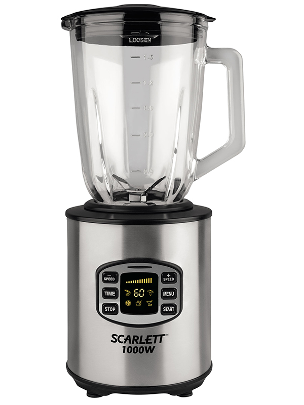 Блендер Scarlett SC-JB146G01, 1000 Вт, 12 скоростей, Нержавеющая сталь photo 1 Блендер Scarlett SC-JB146G01, 1000 Вт, 12 скоростей, Нержавеющая сталь photo 1
