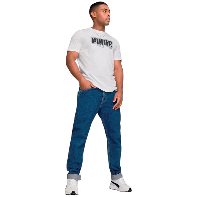 Tricou bărbătesc Puma GRAPHICS Wording Tee M Alb photo 5