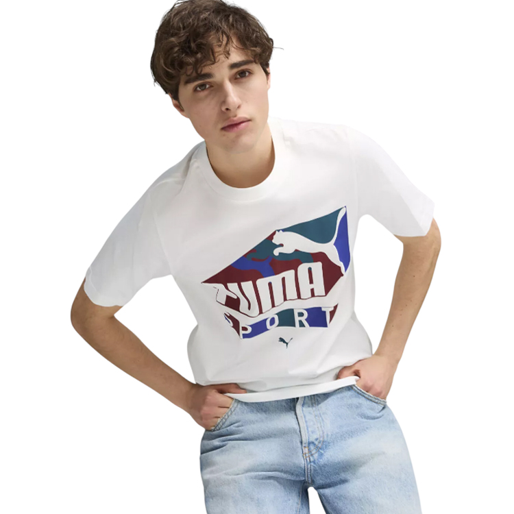 Tricou bărbătesc Puma GRAPHICS Sports Tee S Alb photo 5
