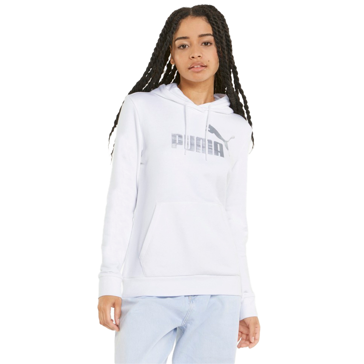 Hanorac Puma ESS+ Metallic Logo Hoodie TR XS Alb Femei photo 2