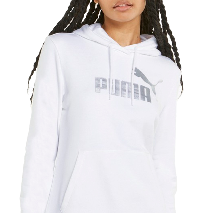 Hanorac Puma ESS+ Metallic Logo Hoodie TR XS Alb Femei photo 4