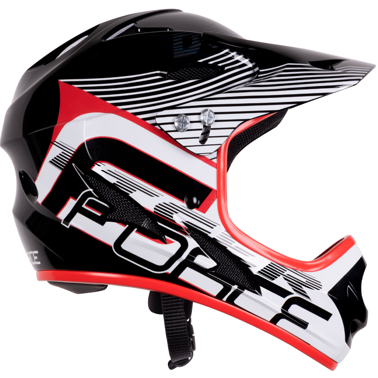 Casca de bicicleta Force TIGER downhill Negru-rosu-alb 902102 photo 2