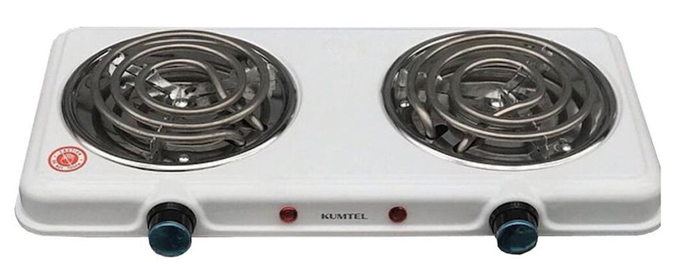 Plita de masa electrica Kumtel HS1002, 2 arzatoare, 2000 W, Alb photo 