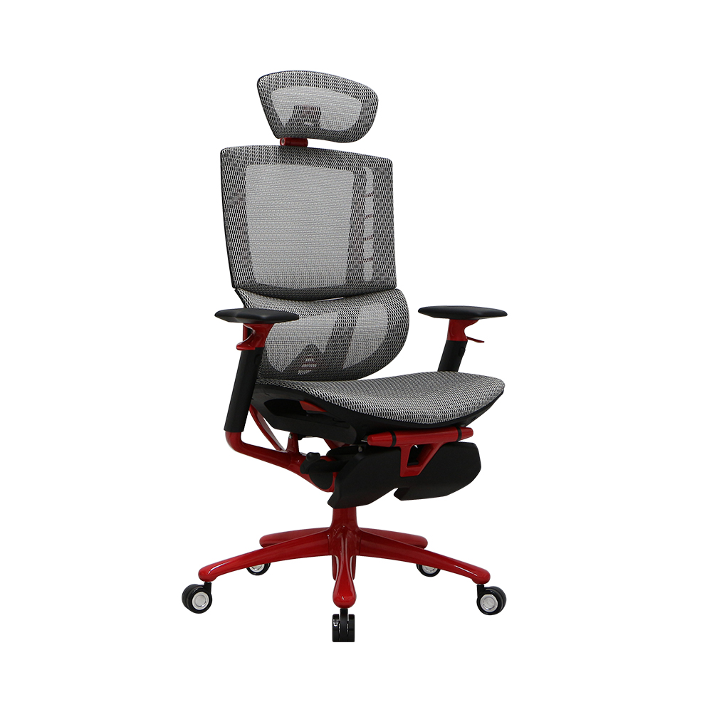 Fotoliu Gaming 1STPLAYER ERGO PLAY/ 160kg/  3D armrest/ White&Red photo 2