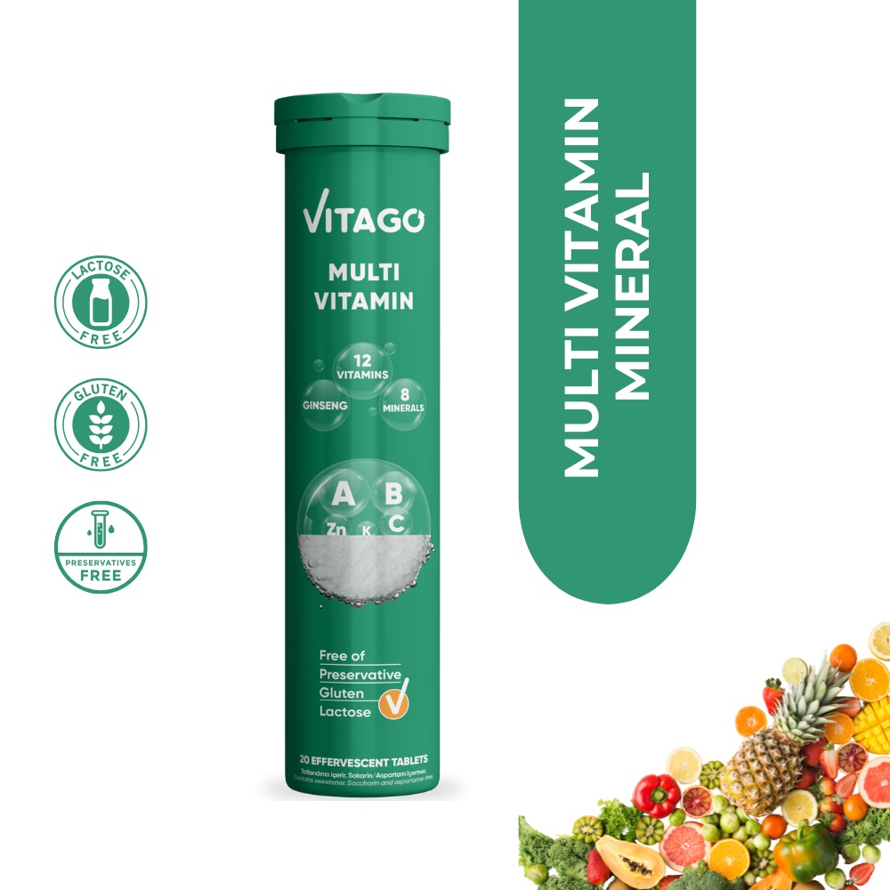 Vitamine Vitago Multivitamin, Multimineral Complex / 20 Comprimate Efervescente photo 1 Vitamine Vitago Multivitamin, Multimineral Complex / 20 Comprimate Efervescente photo 1