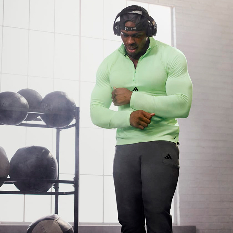 Hanorac pt bărbați Adidas WO QUARTER ZIP XS Verde photo 5