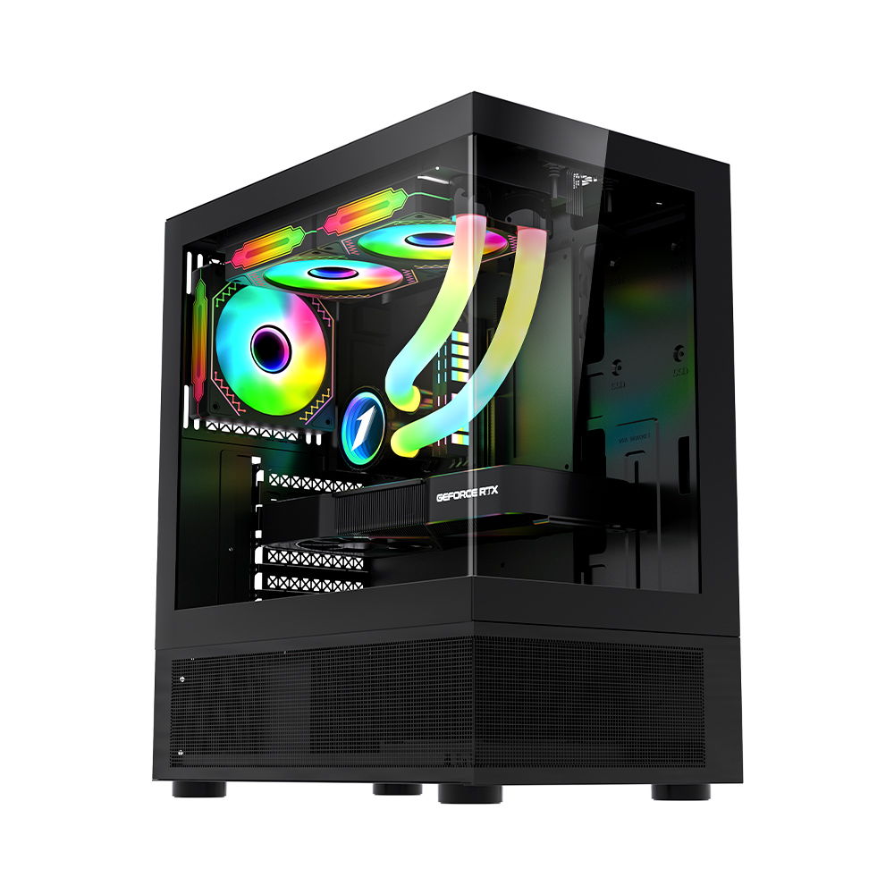 Carcasa Gaming 1STPLAYER Mi7-A / no PSU / Side-Window / 3x120mm / ATX / Black photo 2