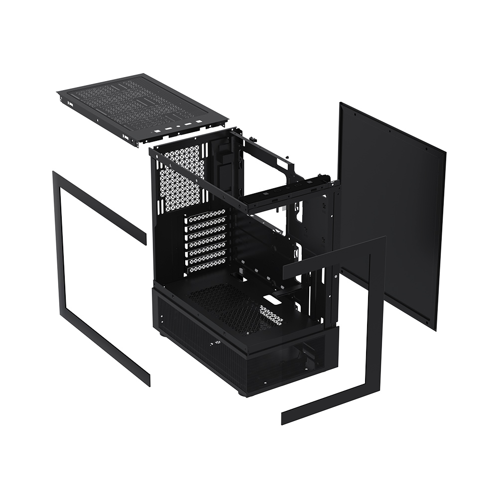 Carcasa Gaming 1STPLAYER Mi7-A / no PSU / Side-Window / 3x120mm / ATX / Black photo 6