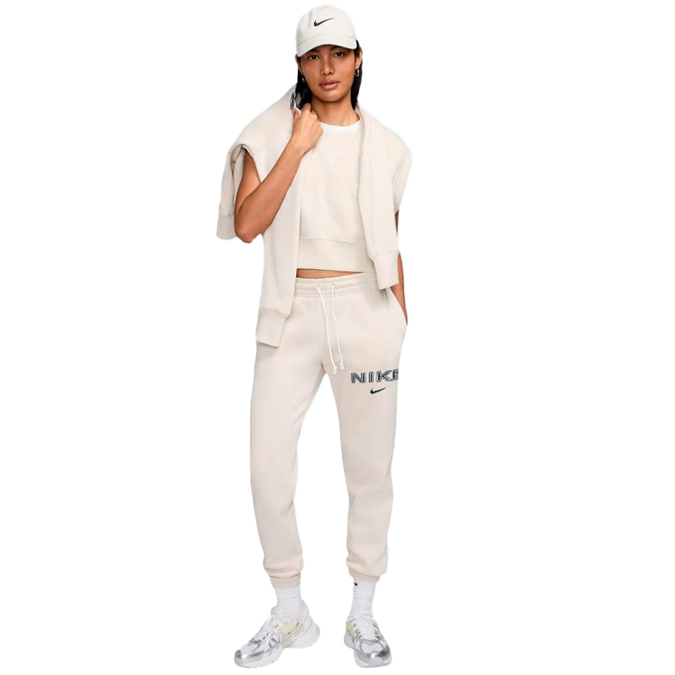 Брюки Nike W NSW PHNX FLC MR STD LOGO PNT S Бежевый Женский photo 4