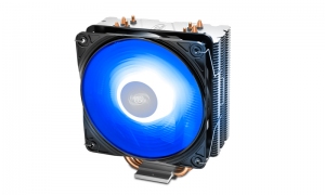 DEEPCOOL Cooler  "GAMMAXX 400 V2 BLUE", Socket Intel LGA1700/1200/1151/1150/1155 & AM5/AM4/AM3/FM2, up to TDP 180W, 120х120х25mm, PWM Fan with BLUE LED, 500~1650rpm, <27.8 dBA, 64.5CFM, 4 pin, PWM, Hydro Bearing, 4x 6mm Cooper heatpipes direct contact thumbnav 1