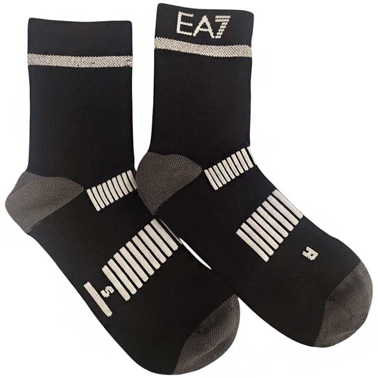 Sosete Unisex EA7 EMPORIO ARMANI SOCKS RUNNING CRUSHER BI-PACK M Negru-alb photo 3