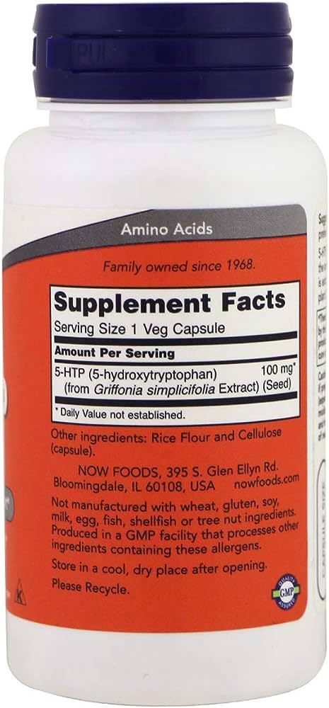 Vitamine Now Foods 5-HTP 100mg 60 VCAPS photo 3
