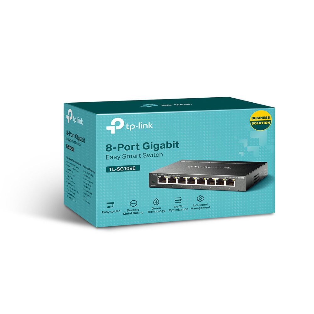 Коммутатор TP-LINK TL-SG108E / 8 port / Gigabit / RJ45 / steel case photo 5