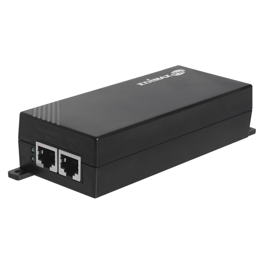 EDIMAX GP-101IT, Gigabit PoE+ Injector, IEEE 802.3af/at compliant, Data and power carried over the same cable up to 100 meters, Supports PoE PSE devices up to 30W, plastic case photo 1