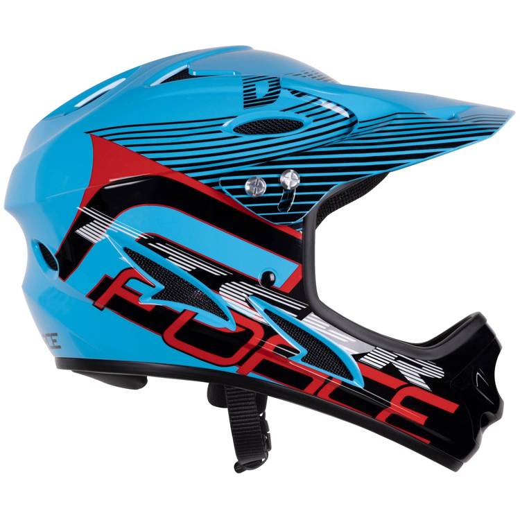 Casca de bicicleta Force TIGER downhill Negru-rosu-albastru 902107 photo 2
