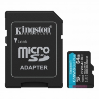 Карта памяти microSD 64GB Kingston Canvas Go! Plus, A2, 170MB/s, + SD adapter thumbnav 2