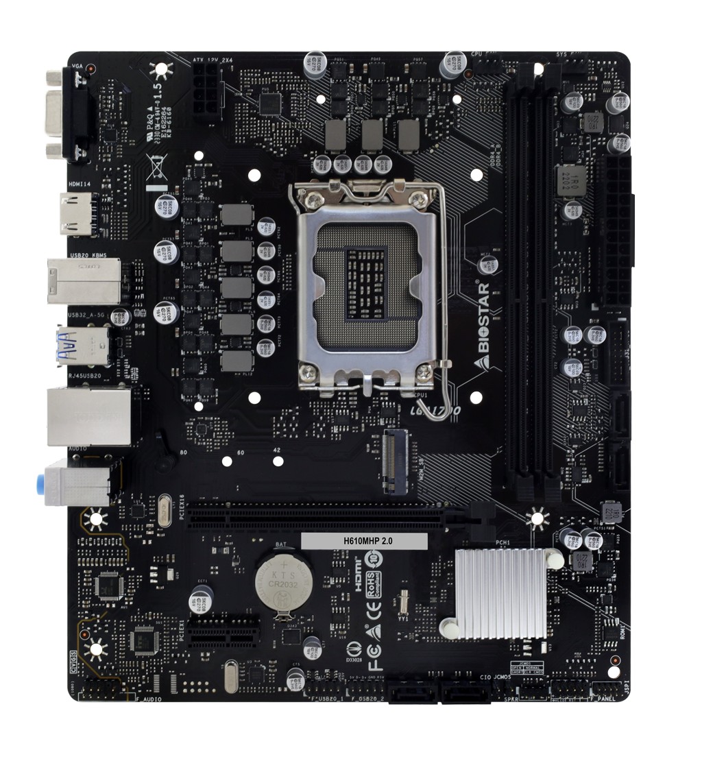 Placa de baza BIOSTAR H610MHP 2.0 / Socket 1700 / Intel H610 / mATX photo 2