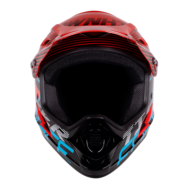 Casca de bicicleta Force TIGER downhill Negru-rosu-albastru 902108 photo 2