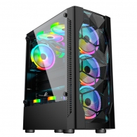 Carcasa 1STPLAYER D4 / w/oPSU / Side-Window / 4x120mm / ATX / Black thumbnav 1