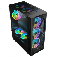 Carcasa 1STPLAYER D4 / w/oPSU / Side-Window / 4x120mm / ATX / Black thumbnav 2